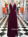Elegant Burgundy Halter Side Split Prom Dresses FP1222