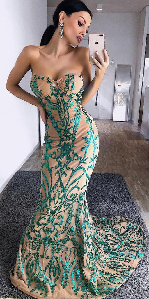 Sexy Mermaid Sweetheart Unique Long Evening Prom Dresses, WP017