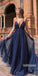 Sparkle Spaghetti Strap A Line Formal Long Prom Dresses, WP034