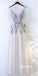 Beautiful Half Sleeves Tulle Applique Elegant Cheap Long Prom Dresses, BGP022