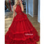 Red Halter Tulle Lace Long Prom Dresses Ball Gown GDW103