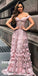 Off the Shoulder Applique Lace A Line Long Prom Dresses WP037