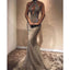 Lace Mermaid Halter Sexy Evening Long Prom Dresses, WP012