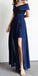 Off the Shoulder Simple Cheap Side Slits A Line Long Prom Dresses, WP010