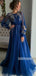Long Sleeves A-line Applique Long Prom Dresses FP1129