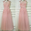 Formal Blush Pink A Line Cheap Long Prom Dresses, BGP001