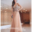 Spaghetti Strap Beaded Top Tulle Formal Long Evening Prom Dress, BGP068
