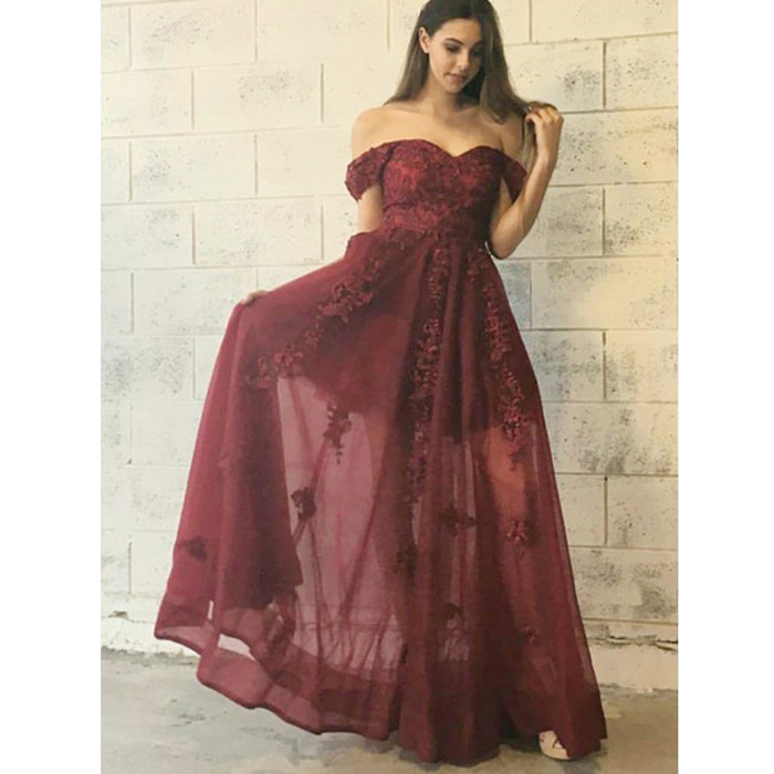Off the Shoulder Elegant Sweetheart Charming Cheap Long Prom Dresses, BGP203