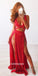 Sexy Red Sequin Split Shinning Simple Cheap Long Prom Dresses, BGP205