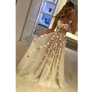 Charming Most Popular Affordable Long Prom Dress with Flowers, BGP078 - Bubble Gown