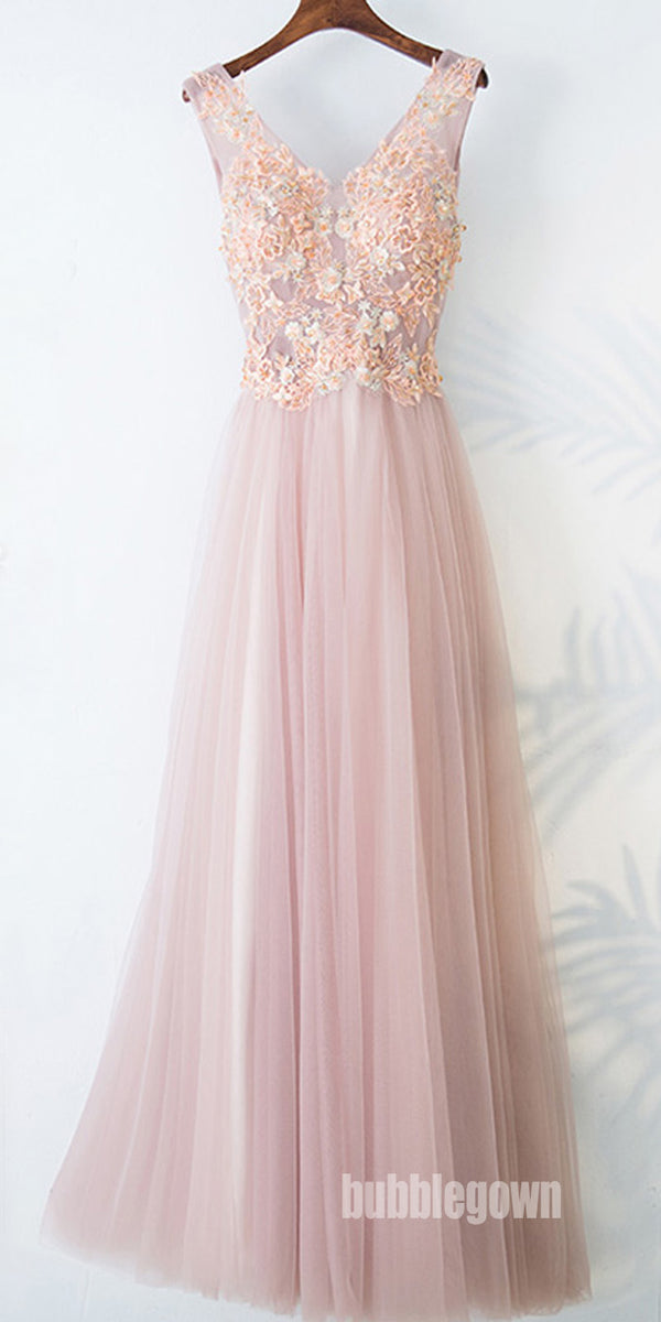V Neck Formal Cheap Elegant Lace Up Back Long Prom Dresses, BGP027 BubbleGowns V Neck Formal Cheap Elegant Lace Up Back Long Prom Dresses, BGP027 BubbleGowns