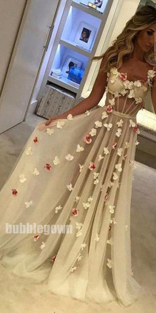 Charming Most Popular Affordable Long Prom Dress with Flowers, BGP078