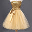 Gold Sequin Shinning Popular Short Cute Homecoming Dresses, BG51439