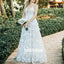 A-line Spaghetti Strap Applique Lace Bridal Long Wedding Dresses, BGH010