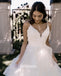 Sexy Open Back Spaghetti Strap Organza Bridal Long Wedding Dresses, BGH014