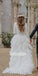 Simple White V-back Long Sleeve Tulle Long Wedding Dresses, BGH027