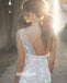 Unique White One-shoulder Mermaid Lace Long Wedding Dresses, BGH029