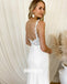 Pretty Open Back Spaghetti Strap Mermaid Dream Wedding Dresses, BGH049