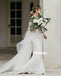Simple V-neck Spaghetti Strap Organza Dream Wedding Dresses, BGH046