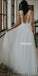 Elegant V-neck  Lace Top Tulle Long Wedding Dresses, BGH068