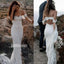 Charming Off-shoulder Mermaid Lace Wedding Dresses, BGH073