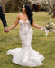 Elegant Sweetheart Applique Mermaid Lace Wedding Dresses, BGH086