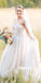 Spaghetti Straps White Lace Long Wedding Dresses, BGH096