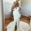 Sexy Mermaid Open Back Side Slit Lace Long Wedding Dresses, BGP036