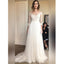 Elegant Long Sleeves Lace Tulle Formal Cheap Long Wedding Dresses, BG51596 - Bubble Gown