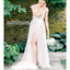 V-back Sleeveless Seen Through Applique Lace  Bridal Long Wedding Dresses, BGH003